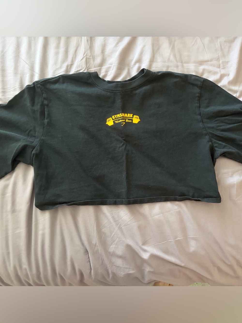 Gymshark Women’s Black Crop Tee with Yellow Logo